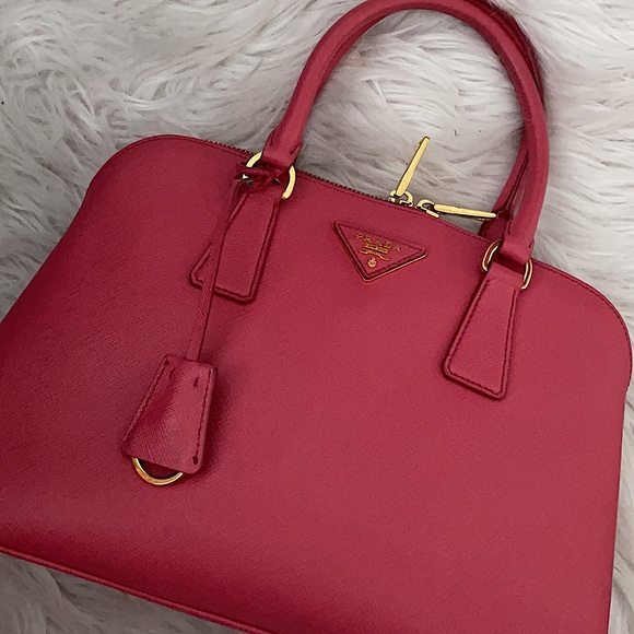 Prada Mini Saffiano Promenade Bag, Pink (Peonia)